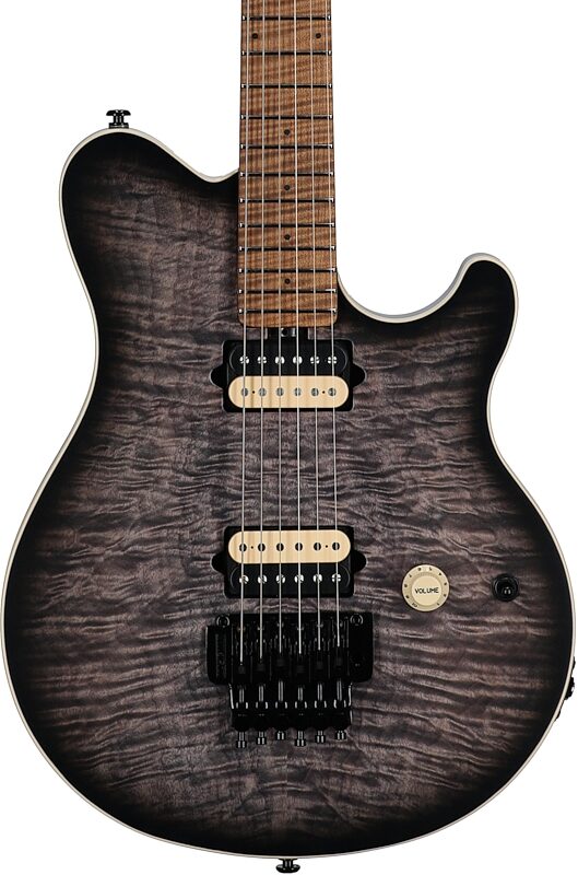 Ernie Ball Music Man Axis Electric Guitar (with Mono Gig Bag), Charcoal Cloud Quilt, with Mono Gig Bag, Serial Number H06732, Body Straight Front