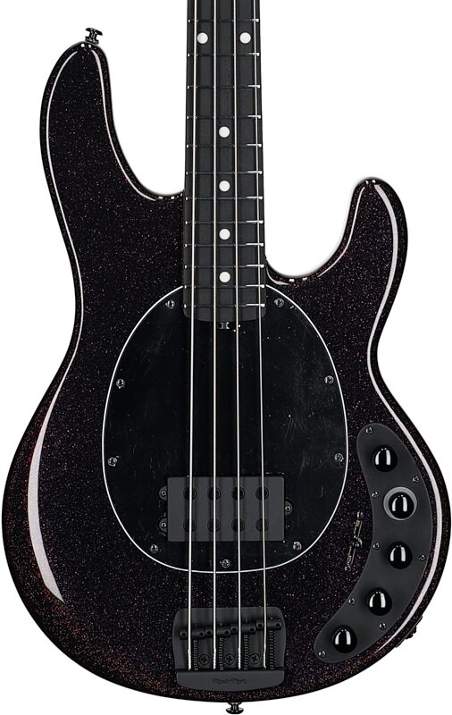 Ernie Ball Music Man DarkRay Electric Bass (with Mono Soft Case), Dark Rainbow, Serial Number S12002, Body Straight Front