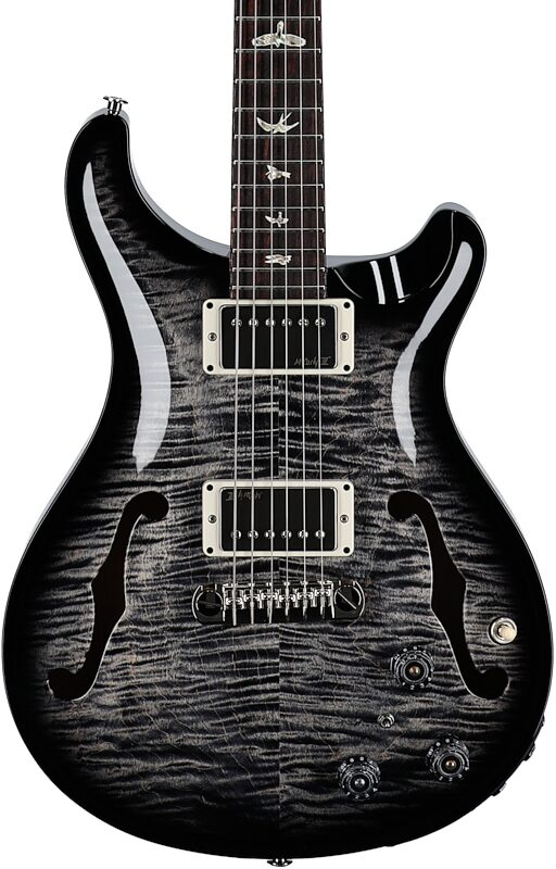 PRS Paul Reed Smith Hollowbody II Piezo Electric Guitar (with Case), Wraparound Smoke, Serial Number 0390897, Body Straight Front
