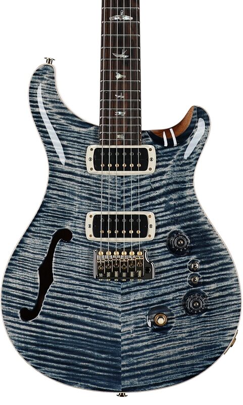 PRS Paul Reed Smith 40th Anniversary Custom 24-08 Semi-Hollow Limited Edition Electric Guitar, Faded Whale Blue, Serial Number 0402705, Body Straight Front