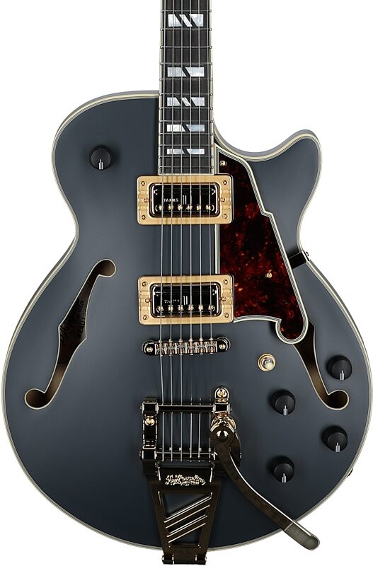 D'Angelico Deluxe Bobby Weir 3 Electric Guitar, Matte Stone, Serial Number W2401295, Body Straight Front