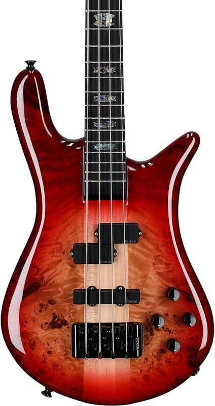 Spector Euro 4 Custom Electric Bass (with Gig Bag), Natural Red Burst Gloss, Serial Number NB22758, Body Straight Front
