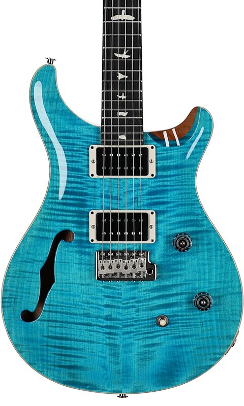 PRS Paul Reed Smith CE 24 Semi-Hollowbody Electric Guitar (with Gig Bag), Carroll Blue, Serial Number 0405636, Body Straight Front