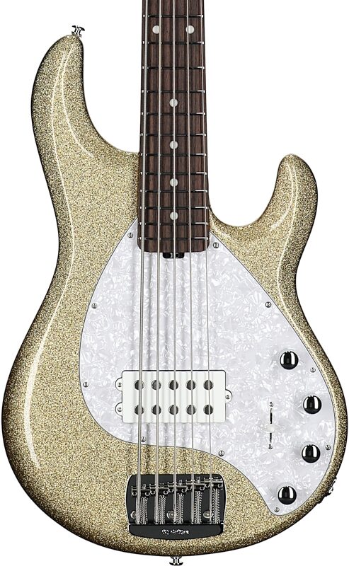 Ernie Ball Music Man StingRay 5 Special Electric Bass, 5-String (with Case), Genius Gold, Serial Number K07062, Body Straight Front
