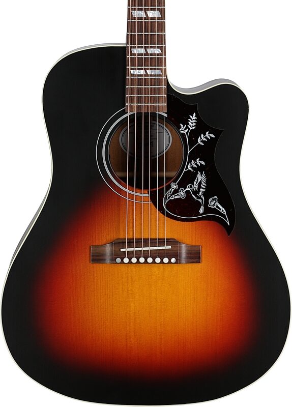 Gibson Hummingbird Studio EC Acoustic-Electric Guitar (with Case), Tri-Burst Satin, Serial Number 21145020, Body Straight Front