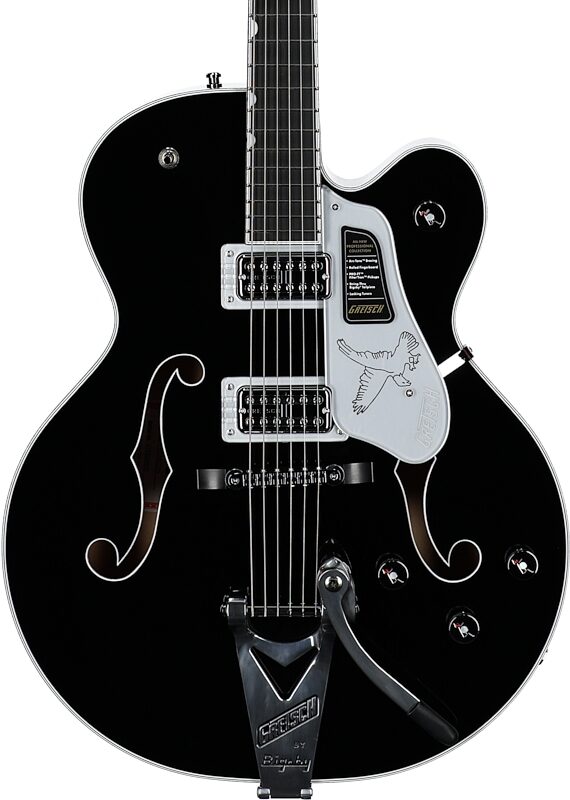 Gretsch Pro Collection Falcon Electric Guitar (with Case), Black, Serial Number JT25020666, Body Straight Front