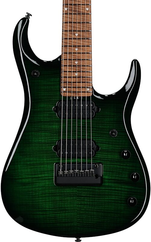 Ernie Ball Music Man John Petrucci JP15 7 Electric Guitar, 7-String (with Case), Tiger Eye Flame, Serial Number K07142, Body Straight Front
