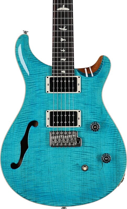 PRS Paul Reed Smith CE 24 Semi-Hollowbody Electric Guitar (with Gig Bag), Carroll Blue, Serial Number 0406947, Body Straight Front
