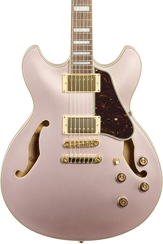 Ibanez AS73G Artcore Semi-Hollowbody Electric Guitar, Rose Gold Metallic, Body Straight Front