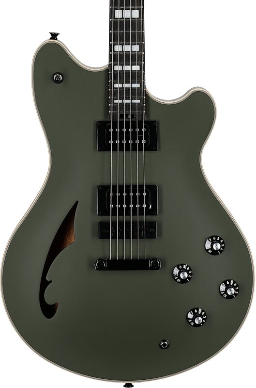 EVH Eddie Van Halen SA-126 Special Electric Guitar (with Case), Solid Matte Army Drab, Body Straight Front