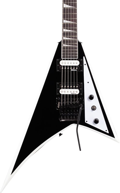 Jackson JS Series Rhoads JS32 Electric Guitar, Amaranth Fingerboard, Black with White Bevels, Body Straight Front