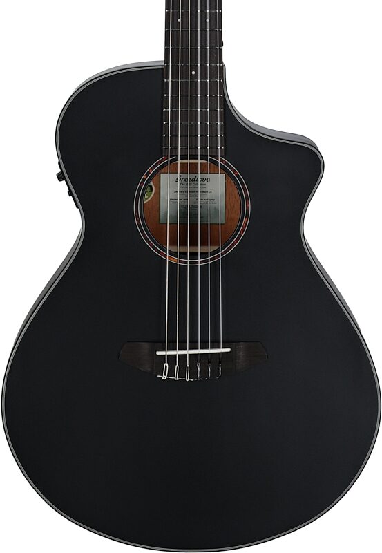 Breedlove Discovery S Concert CE Classical Acoustic Guitar, Satin Black, Body Straight Front