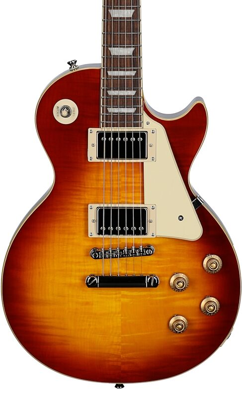 Epiphone Inspired by Gibson Les Paul Standard '50s Electric Guitar (with Gig Bag), Washed Cherry Sunburst, Open Box (Very Good), Body Straight Front