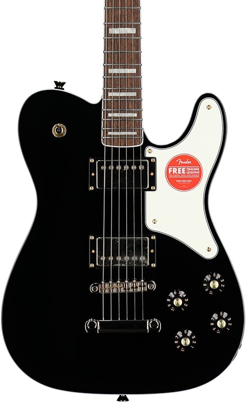 Squier Limited Edition Paranormal Troublemaker Telecaster Deluxe Electric Guitar, Black, Body Straight Front