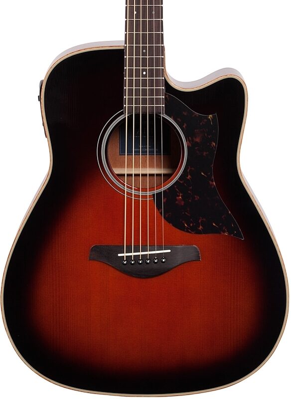 Yamaha A1M Acoustic-Electric Guitar, Tobacco Brown Sunburst, Body Straight Front