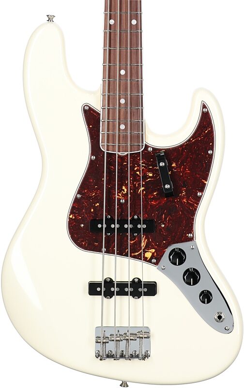 Fender American Vintage II 1966 Jazz Electric Bass, Rosewood Fingerboard (with Case), Olympic White, Body Straight Front