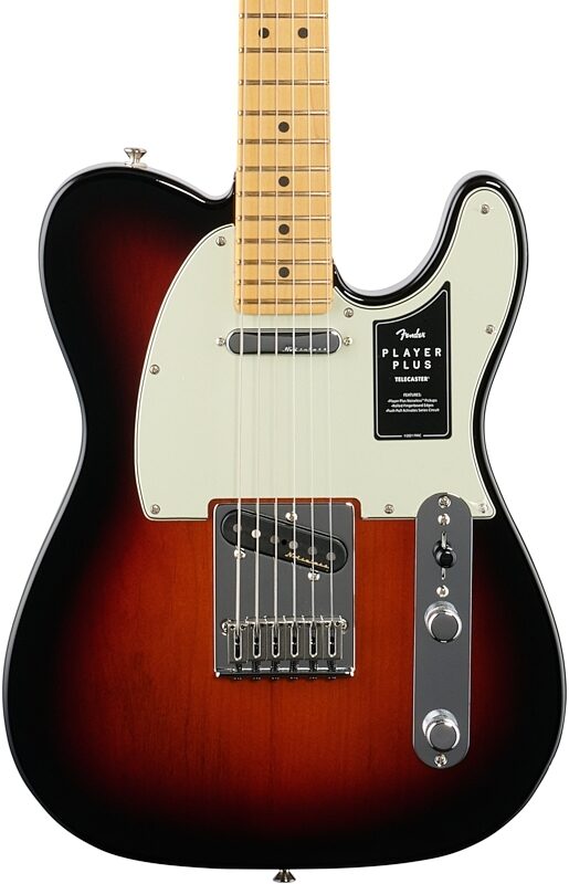 Fender Player Plus Telecaster Electric Guitar, Maple Fingerboard (with Gig Bag), 3-Color Sunburst, Body Straight Front