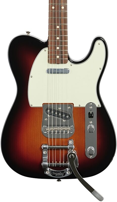 Fender Vintera '60s Telecaster Electric Guitar with Bigsby Tremolo, Pau Ferro Fingerboard (with Gig Bag), 3-Color Sunburst, Body Straight Front