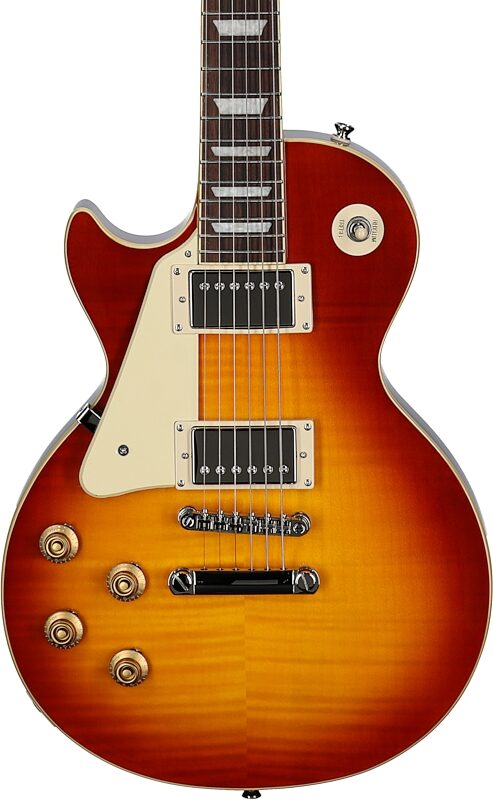 Epiphone Inspired by Gibson Les Paul Standard Electric Guitar, Left-Handed (with Gig Bag), Washed Cherry Sunburst, Body Straight Front