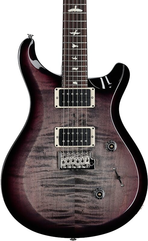 PRS Paul Reed Smith S2 Custom Color 24 Electric Guitar (with Gig Bag), Faded Gray Black Purple Smokeburst, Body Straight Front