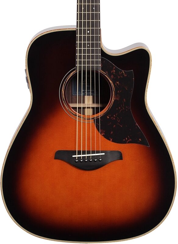 Yamaha A3R Acoustic-Electric Guitar (with Hard Bag), Tobacco Brown Sunburst, Body Straight Front