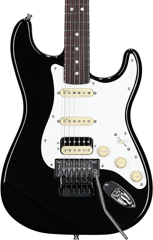 Fender American Ultra Luxe Stratocaster FR HSS Electric Guitar (with Case), Mystic Black, USED, Blemished, Body Straight Front