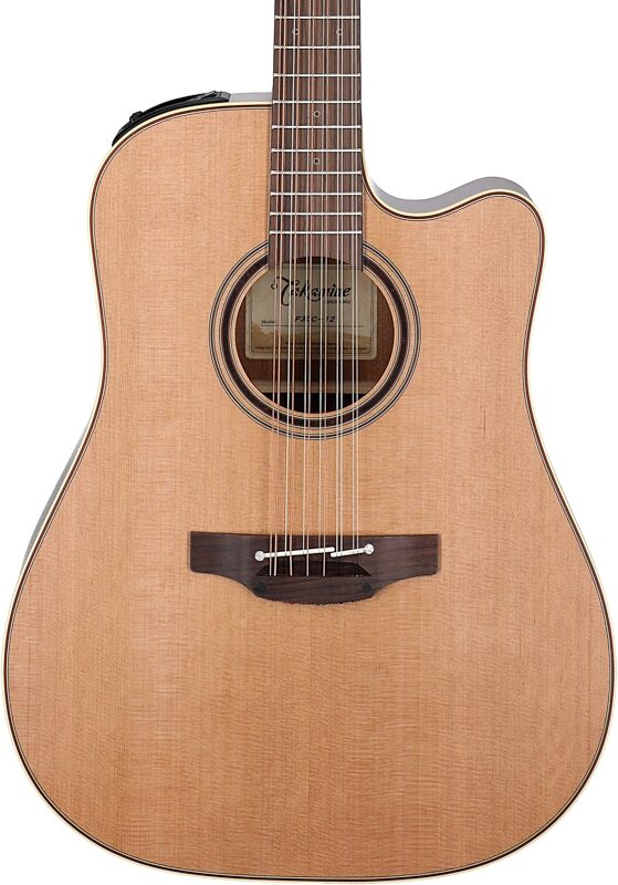 Takamine P3DC12 Acoustic-Electric Guitar, 12-String (with Case), Natural Satin, Body Straight Front