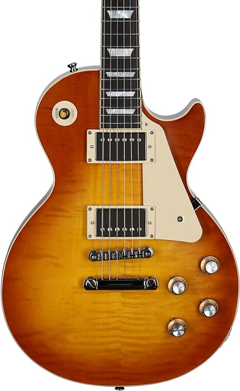 Epiphone Inspired by Gibson Custom 1960 Les Paul Standard Reissue Electric Guitar (with Case), Iced Tea Burst, Body Straight Front