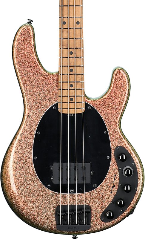 Ernie Ball Music Man DarkRay Electric Bass (with Mono Soft Case), Gold Bar, Body Straight Front