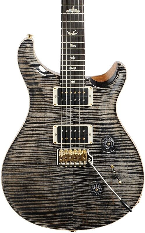 PRS Paul Reed Smith Custom 24 Pattern Thin 10-Top Electric Guitar (with Case), Charcoal Burst, Body Straight Front