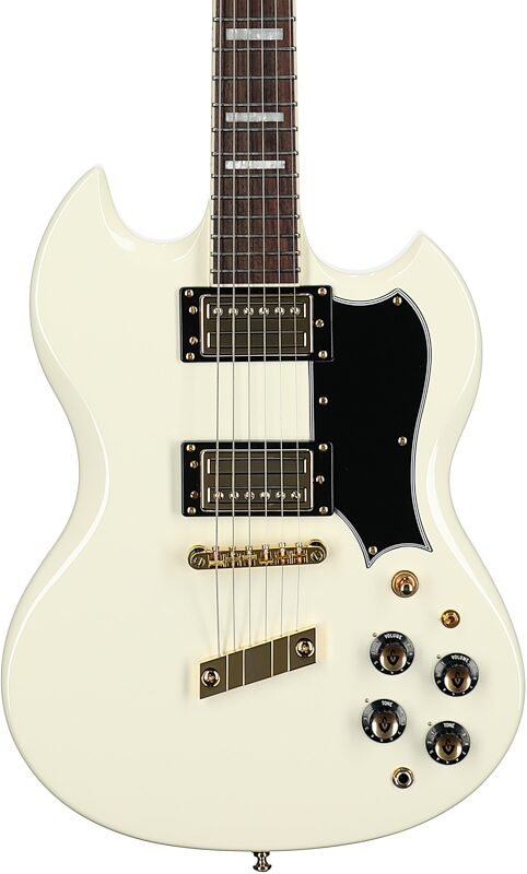 Guild S-100 Polara Kim Thayil Signature Electric Guitar, Vintage White, Body Straight Front