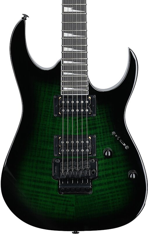 Ibanez GRG320FA GiO Electric Guitar, Transparent Emerald Sunburst, Body Straight Front
