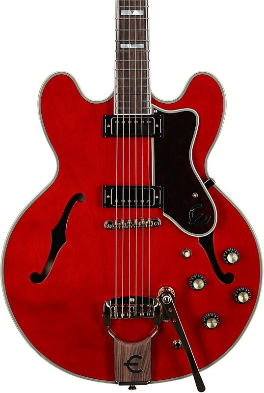 Epiphone 150th Anniversary Sheraton Electric Guitar (with Case), Cherry, Body Straight Front