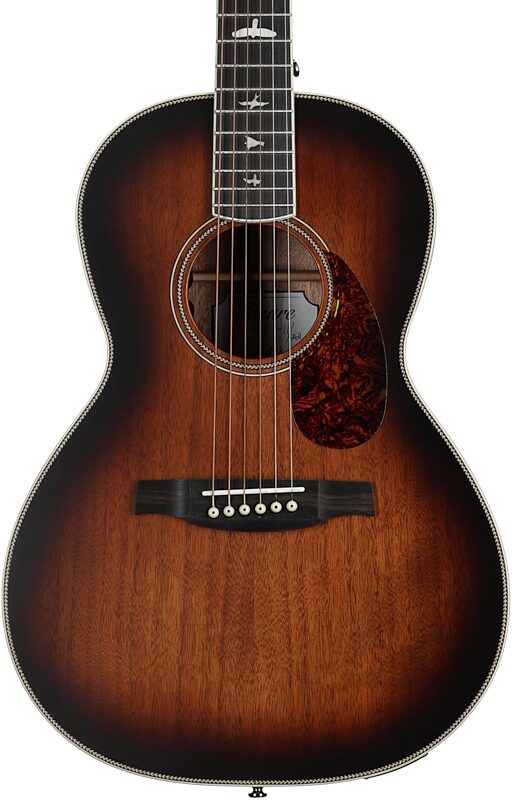 PRS Paul Reed Smith SE P20E Parlor Acoustic-Electric Guitar (with Gig Bag), Tobacco Sunburst, Body Straight Front