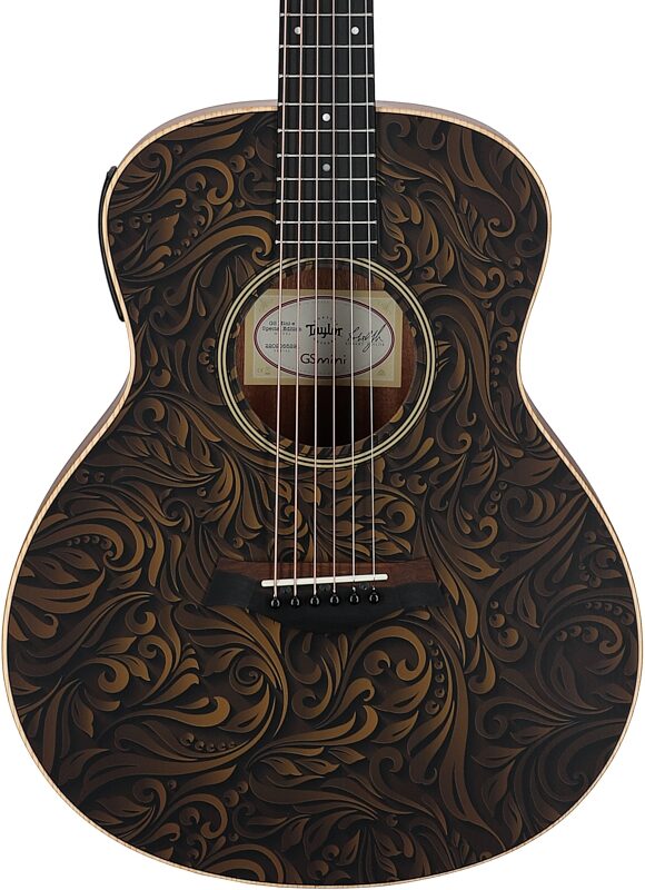 Taylor GS Mini-e Special Edition Mini Grand Symphony Acoustic-Electric Guitar (with Gig Bag), Paisley Burst, Body Straight Front
