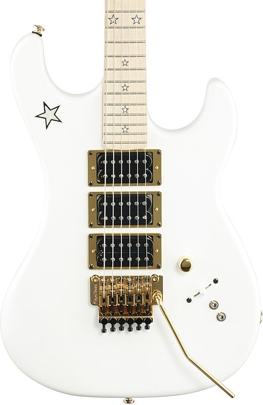 Kramer Jersey Star Electric Guitar, with Gold Floyd Rose, Alpine White, Body Straight Front