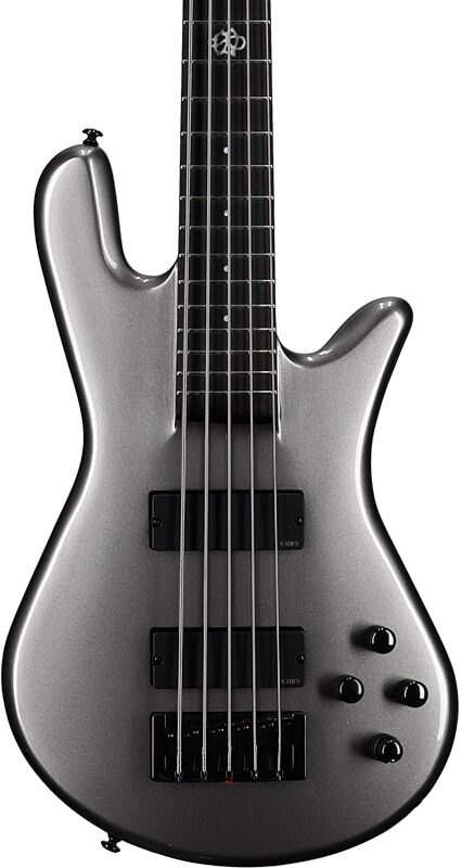 Spector NS Ethos HP 5-String Bass Guitar (with Bag), Gunmetal Gloss, Body Straight Front