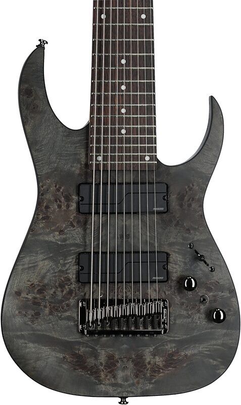 Ibanez RG9PB Electric Guitar, 9-String, Transparent Gray Flat, Body Straight Front