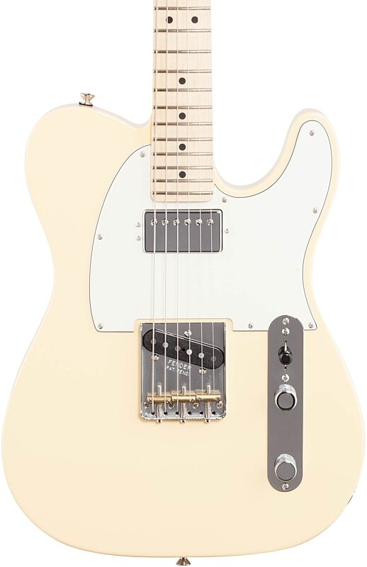 Fender American Performer Telecaster Humbucker Electric Guitar, Maple Fingerboard (with Gig Bag), Vintage White, Body Straight Front