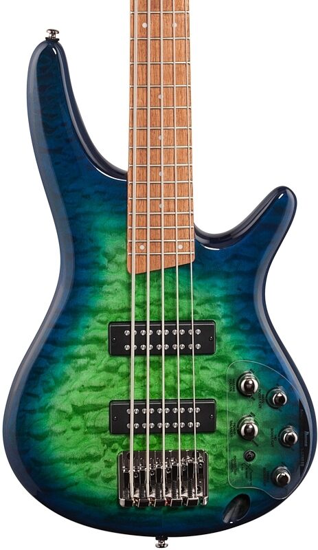 Ibanez SR405EQM Electric Bass, 5-String, Surreal Blue Burst, Body Straight Front