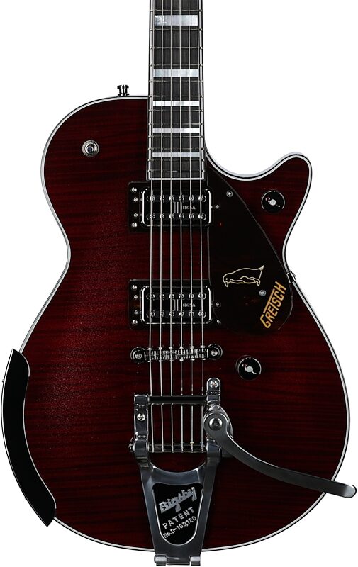 Gretsch G6134TFM-NH Nigel Hendroff Signature Penguin Electric Guitar (with Case), Dark Cherry, Body Straight Front