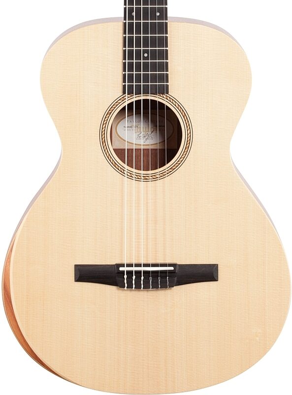 Taylor A12N Academy Series Grand Concert Classical Acoustic Guitar (with Gig Bag), New, Body Straight Front