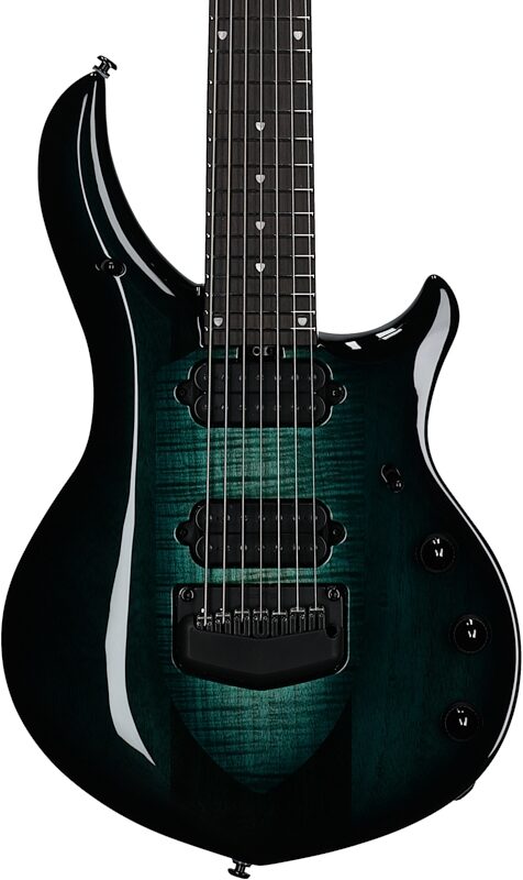 Ernie Ball Music Man Majesty 7 Electric Guitar, 7-String (with Case), Enchanted Flame Maple, Body Straight Front