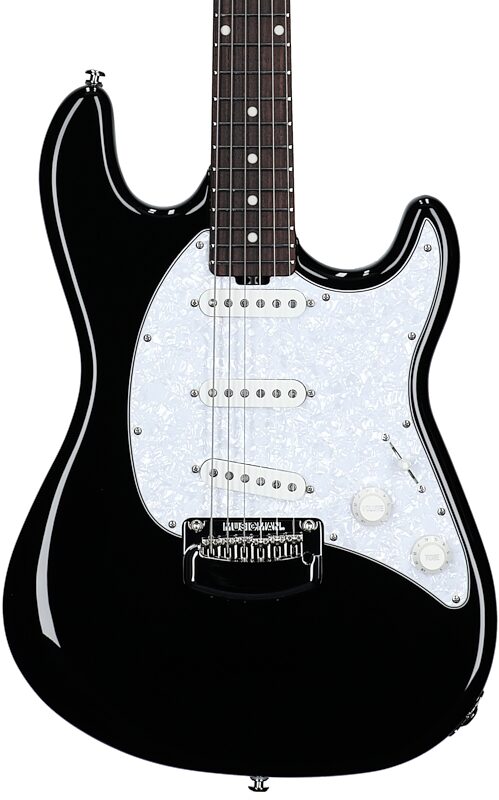 Ernie Ball Music Man Cutlass HT SSS Electric Guitar (with Case), Night Crawler, Body Straight Front