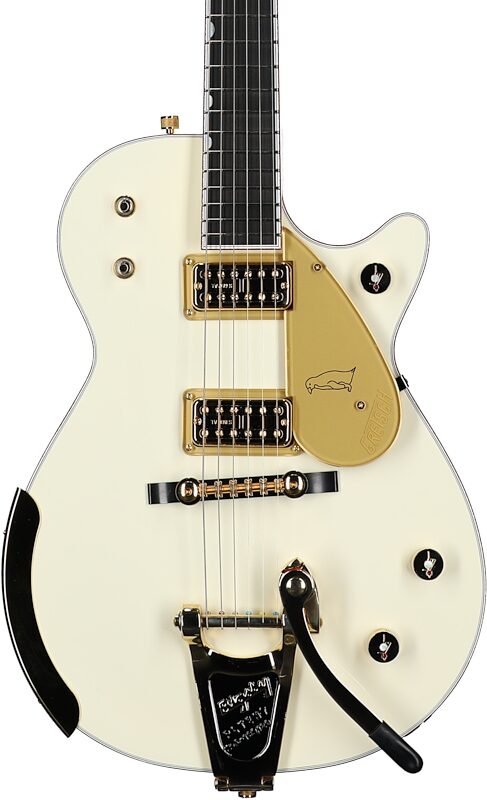 Gretsch G6134T58 Vintage Select 58 Electric Guitar (with Case), Penguin White, Body Straight Front