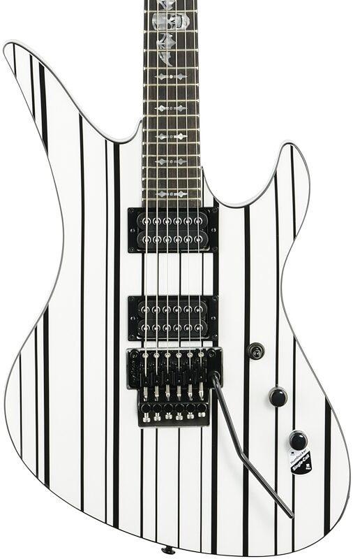 Schecter Synyster Gates Standard Electric Guitar, White and Black Pinstripe, Body Straight Front