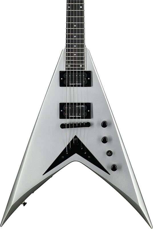 Kramer Dave Mustaine Vanguard Electric Guitar (with Case), Silver Metallic, Blemished, Body Straight Front