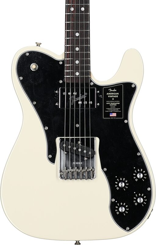 Fender American Vintage II 1977 Telecaster Custom Electric Guitar, Rosewood Fingerboard (with Case), Olympic White, Body Straight Front
