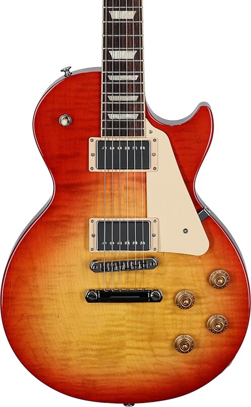 Gibson Exclusive Les Paul Studio Figured Electric Guitar (with Soft Case), Cherry Sunburst, Body Straight Front