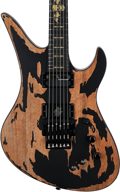 Schecter Synyster Gates Custom FR-S Relic Electric Guitar, Satin Black, Blemished, Body Straight Front